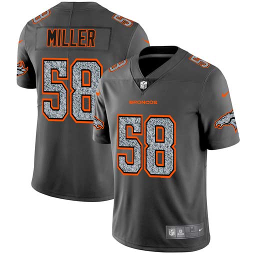 Men's Denver Broncos #58 Von Miller 2019 Gray Fashion Static Limited Stitched NFL Jersey