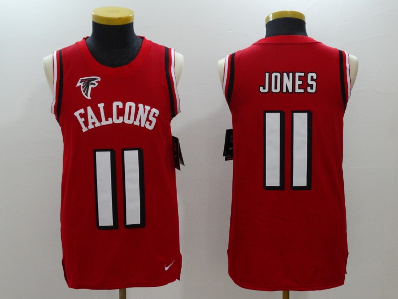 Men's Atlanta Falcons #11 Julio Jones Red Team Color Stitched NFL Limited Tank Top Jersey