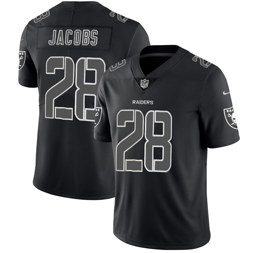 Men's Oakland Raiders #28 Josh Jacobs Black Impact Limited Stitched NFL Jersey