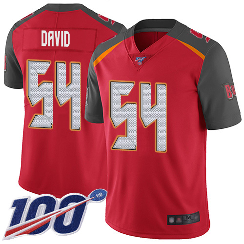 Men's Tampa Bay Buccaneers #54 Lavonte David Red 2019 100th Season Vapor Untouchable Limited Stitched NFL Jersey.