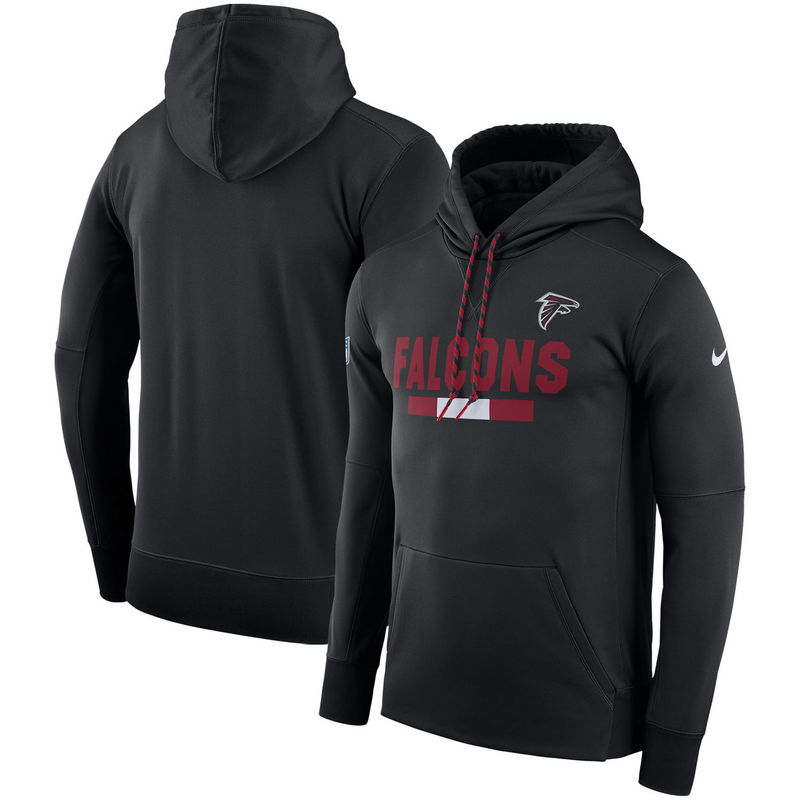 Men's Atlanta Falcons Nike Black Sideline Team Name Performance Pullover Hoodie