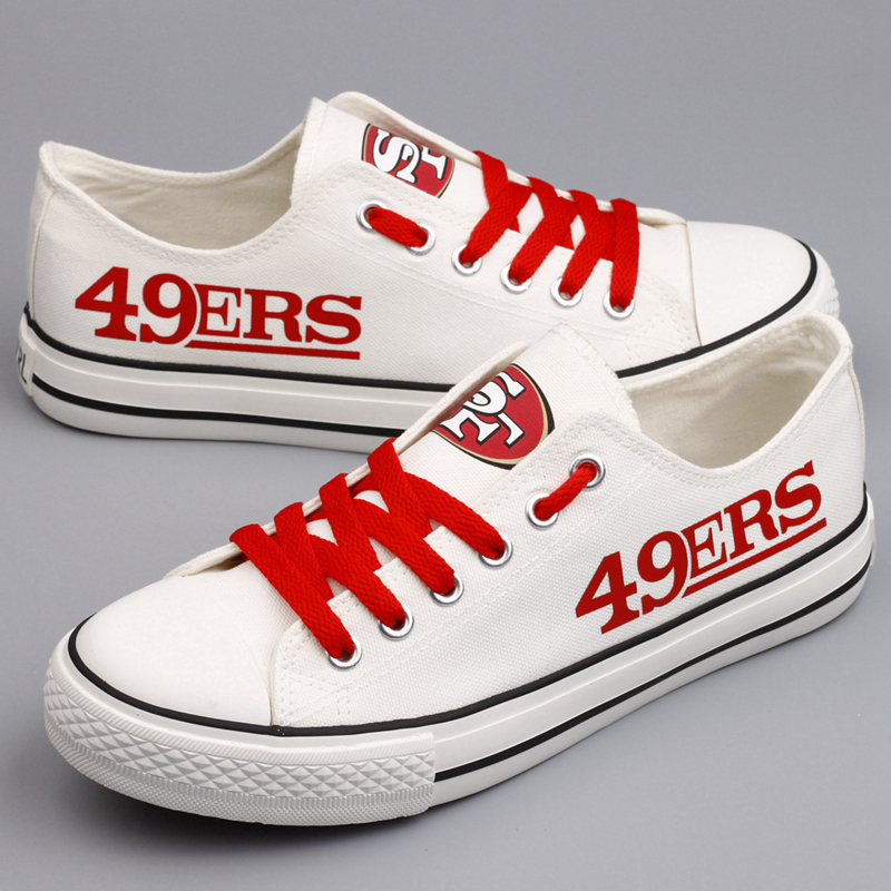 Women and Youth NFL San Francisco 49ers Repeat Print Low Top Sneakers 005