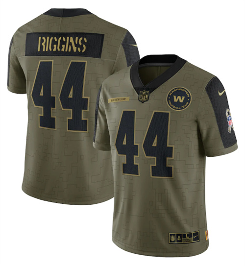 Men's Washington Football Team #44 John Riggins 2021 Olive Salute To Service Limited Stitched Jersey
