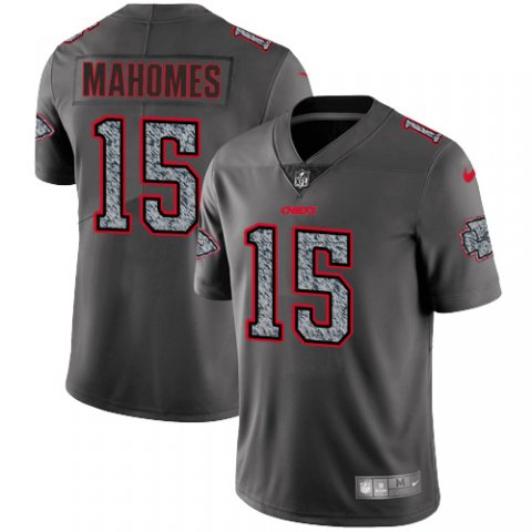 Men's Kansas City Chiefs #15 Patrick Mahomes 2019 Gray Fashion Static Limited Stitched NFL Jersey