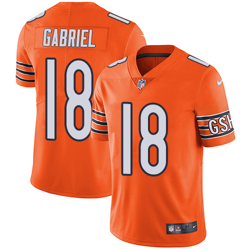 Men's Chicago Bears#18 Taylor Gabriel Orange Vapor Untouchable Limited Stitched NFL Jersey