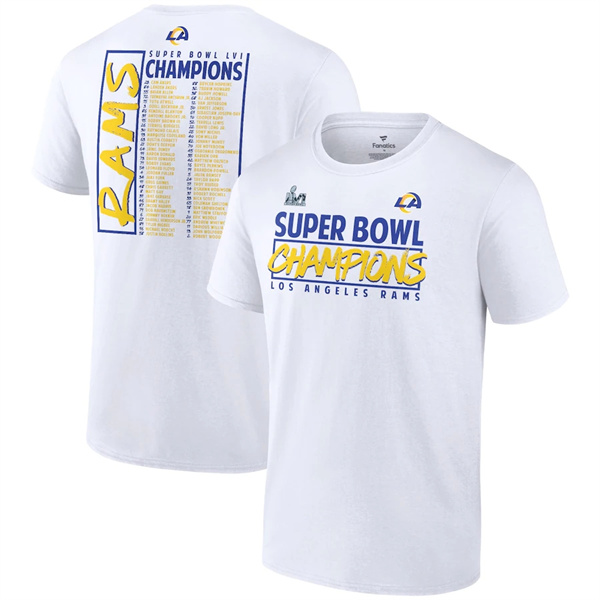 Men's Los Angeles Rams 2022 White Super Bowl LVI Champions T-Shirt