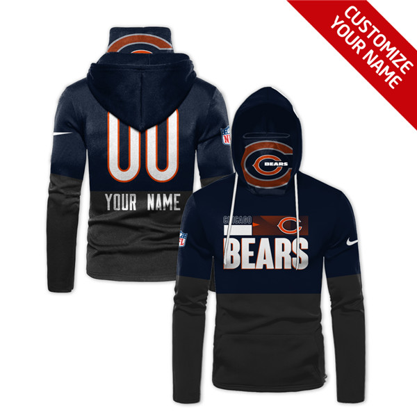 Men's Chicago Bears Customize Stitched Hoodies Mask 2020