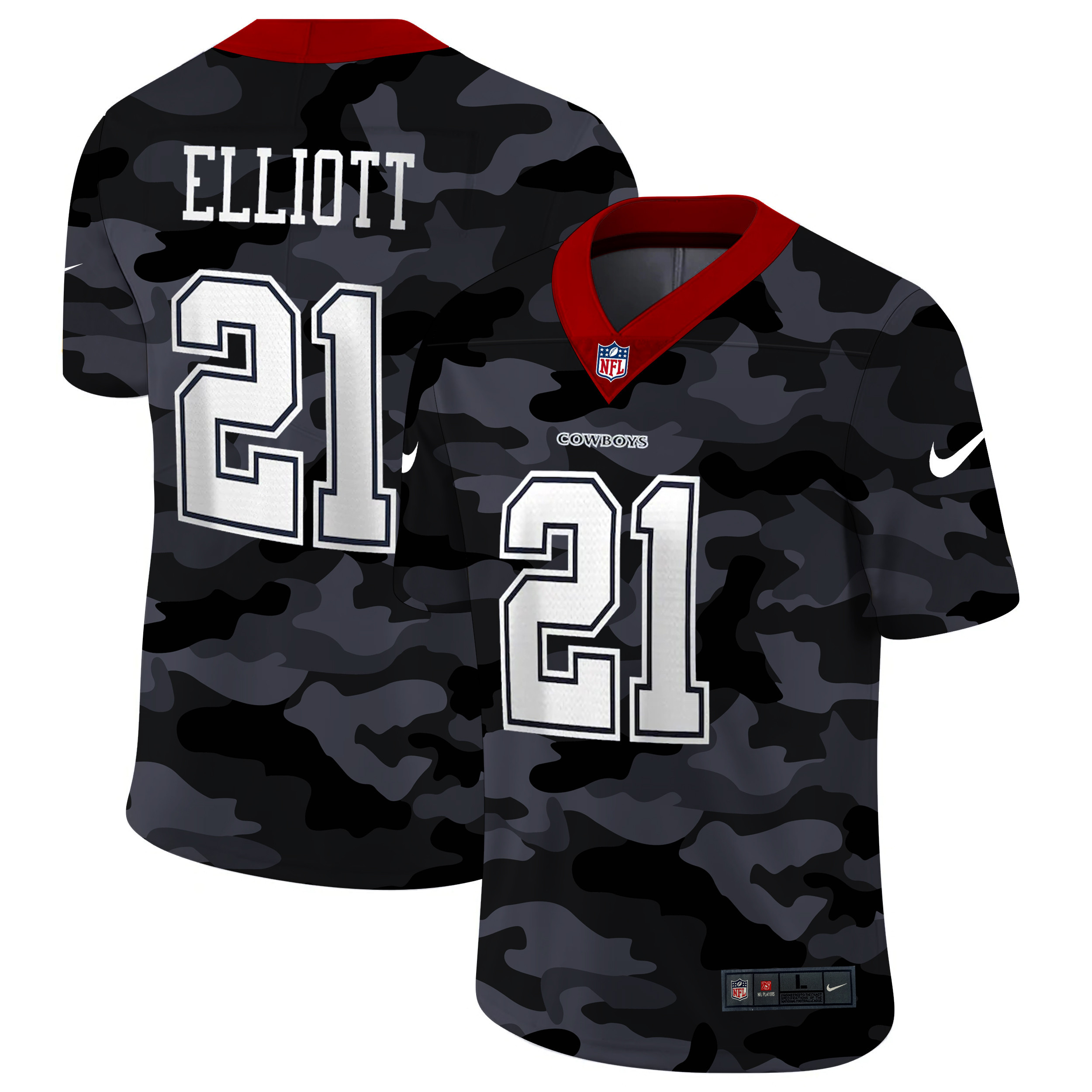 Men's Dallas Cowboys #21 Ezekiel Elliott 2020 Camo Limited Stitched NFL ...