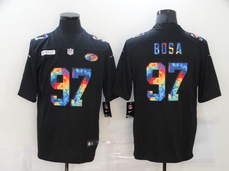 Men's San Francisco 49ers #97 Nick Bosa 2020 Black Crucial Catch Limited Stitched NFL Jersey