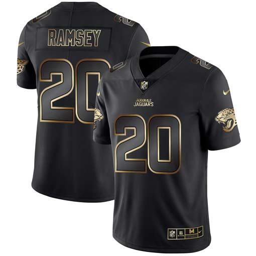 Men's Jacksonville Jaguars #20 Jalen Ramsey 2019 Black Gold Edition Stitched NFL Jersey