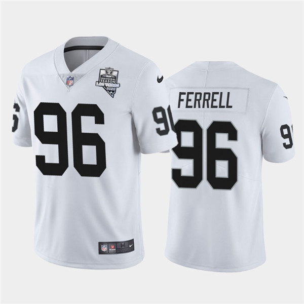 Men's Oakland Raiders White #96 Clelin Ferrell 2020 Inaugural Season Vapor Limited Stitched NFL Jersey