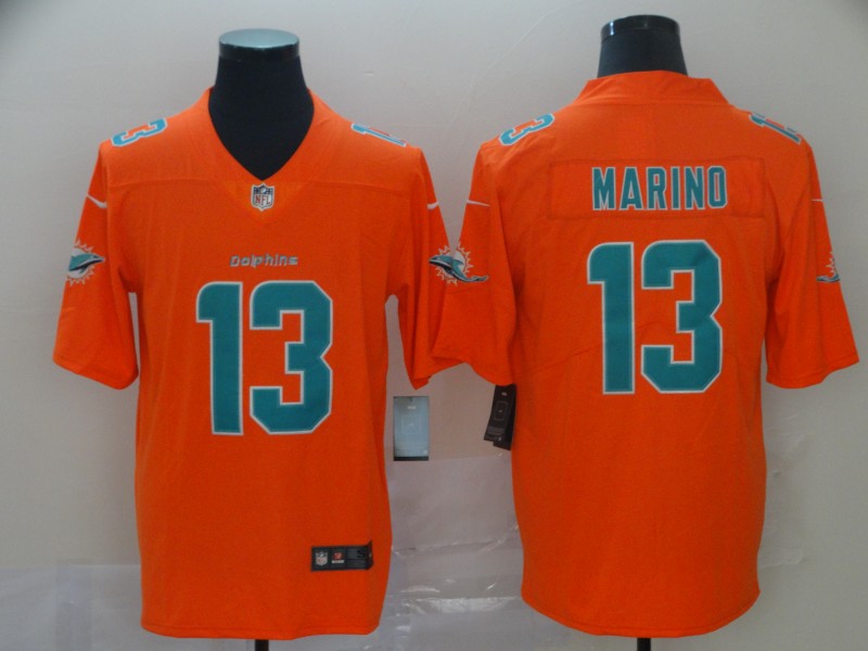 Men's Miami Dolphins #13 Dan Marino Orange Inverted Legend Stitched NFL Jersey