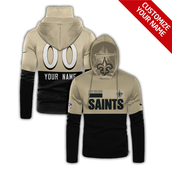 Men's New Orleans Saints Customize Stitched Hoodies Mask 2020