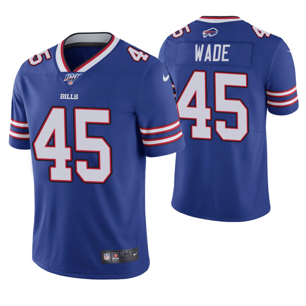 Men's Buffalo Bills #45 Christian Wade 2019 100th Season Blue Vapor Untouchable Limited Stitched NFL Jersey