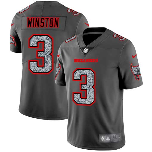 Men's Tampa Bay Buccaneers #3 Jameis Winston 2019 Gray Fashion Static Limited Stitched NFL Jersey