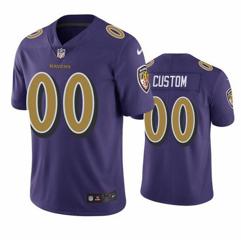 Men's Baltimore Ravens ACTIVE PLAYER Custom Purple Color Rush Limited Stitched Jersey