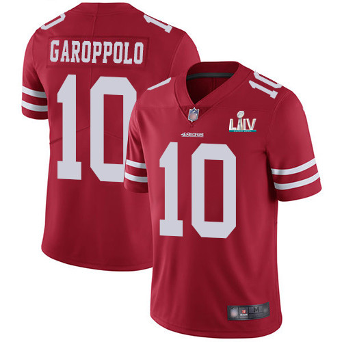 Men's San Francisco 49ers #10 Jimmy Garoppolo Red Super Bowl LIV Vaper Untouchable Limited Stitched NFL Jersey