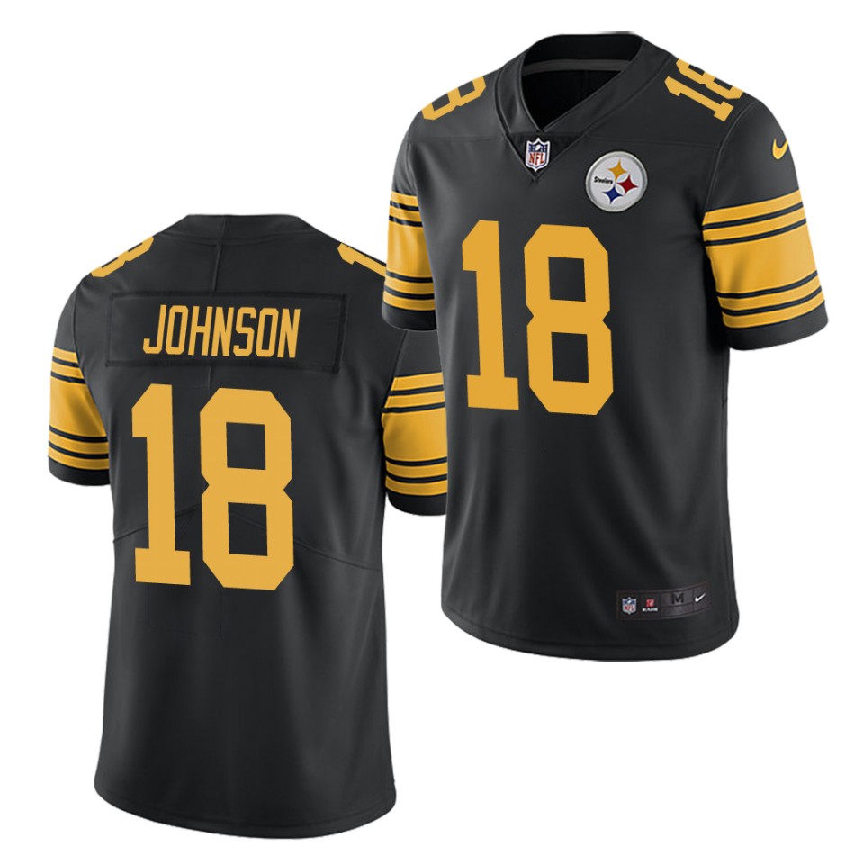 Men's Pittsburgh Steelers #18 Diontae Johnson Black Color Rush Limited Stitched NFL Jersey