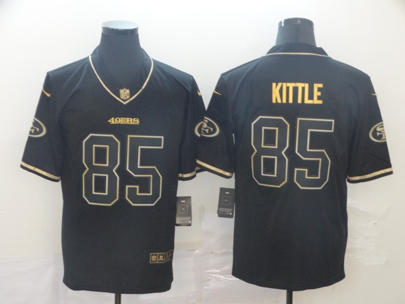 Men's San Francisco 49ers #85 George Kittle Black 2019 Golden Edition Limited Stitched NFL Jersey