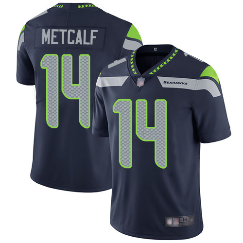 Men's Seahawks #14 D.K. Metcalf Navy Vapor Untouchable Limited Stitched NFL Jersey