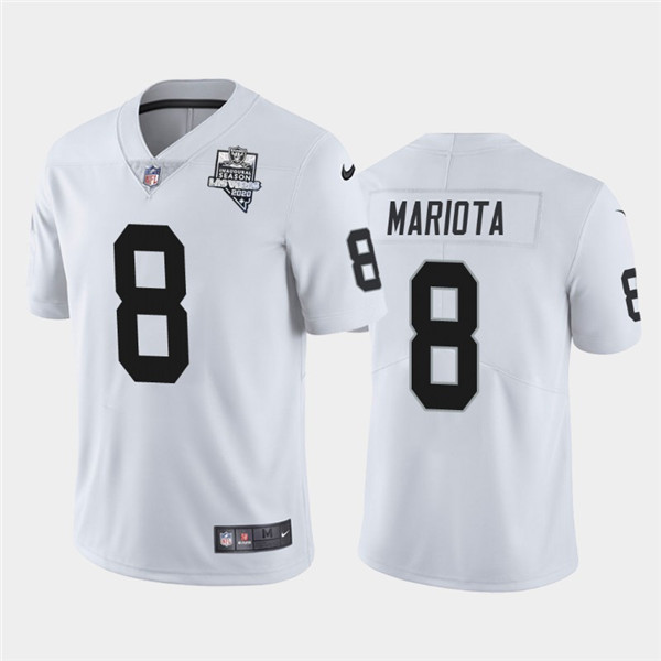 Men's Oakland Raiders White #8 Marcus Mariota 2020 Inaugural Season Vapor Limited Stitched NFL Jersey
