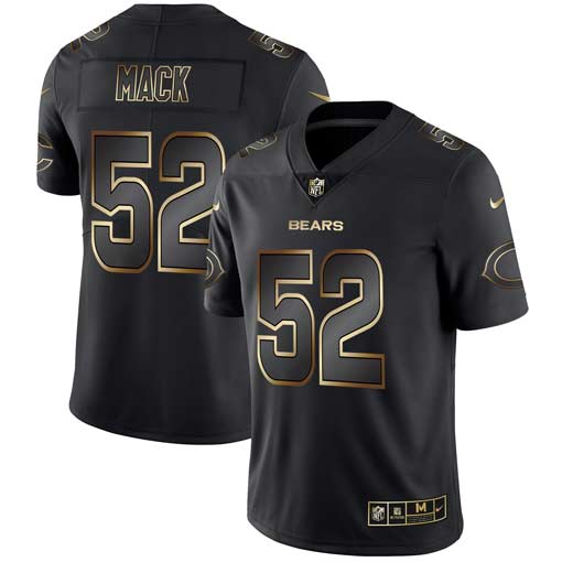 Men's Chicago Bears #52 Khalil Mack 2019 Black Gold Edition Stitched NFL Jersey