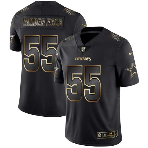 Men's Dallas Cowboys #55 Leighton Vander 2019 Black Gold Edition Stitched NFL Jersey