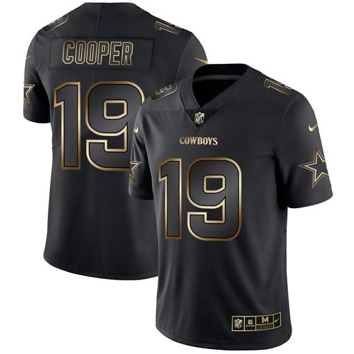 Men's Dallas Cowboys #19 Amari Cooper 2019 Black Gold Edition Stitched NFL Jersey
