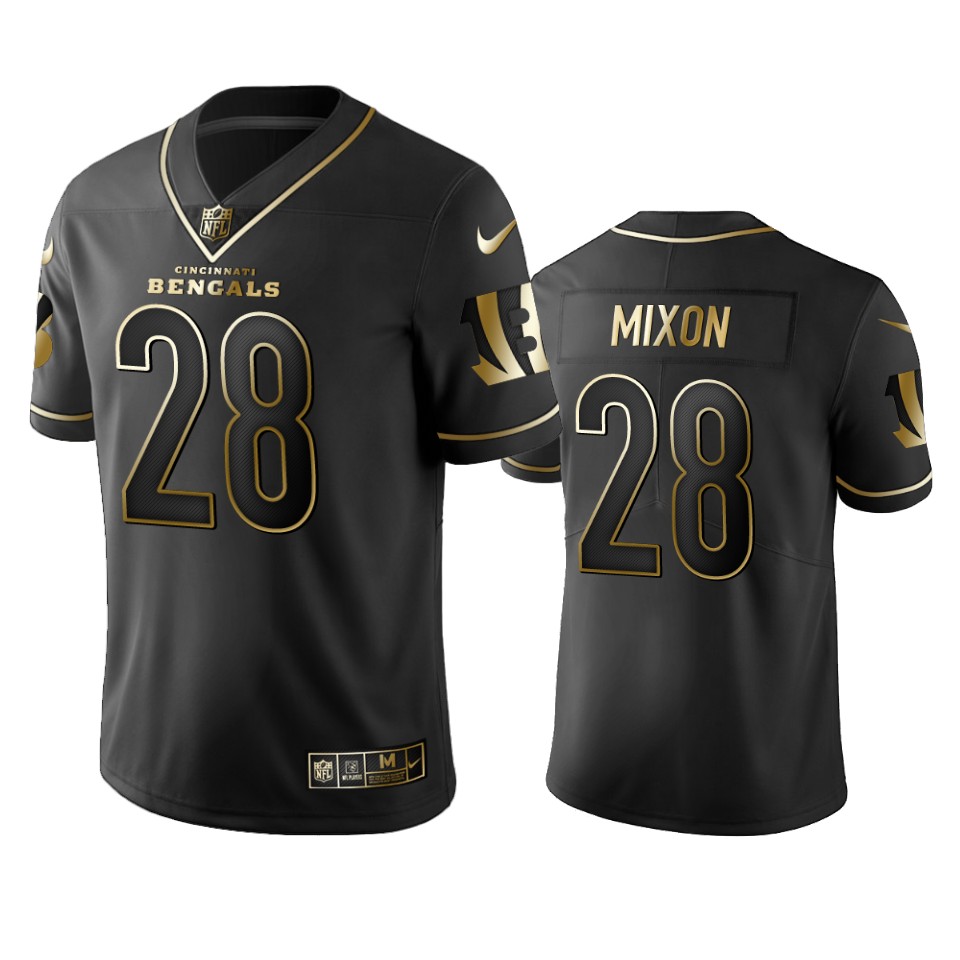 î€€Men\'sî€ Cincinnati Bengals #28 Joe Mixon 2019 Black Gold Edition Stitched ...