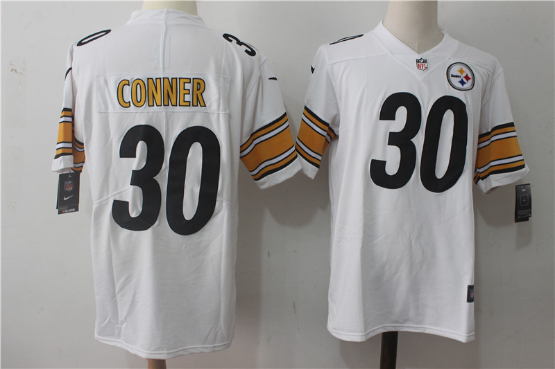 Men's Nike Pittsburgh Steelers #30 James Conner White Stitched NFL Vapor Untouchable Limited Jersey