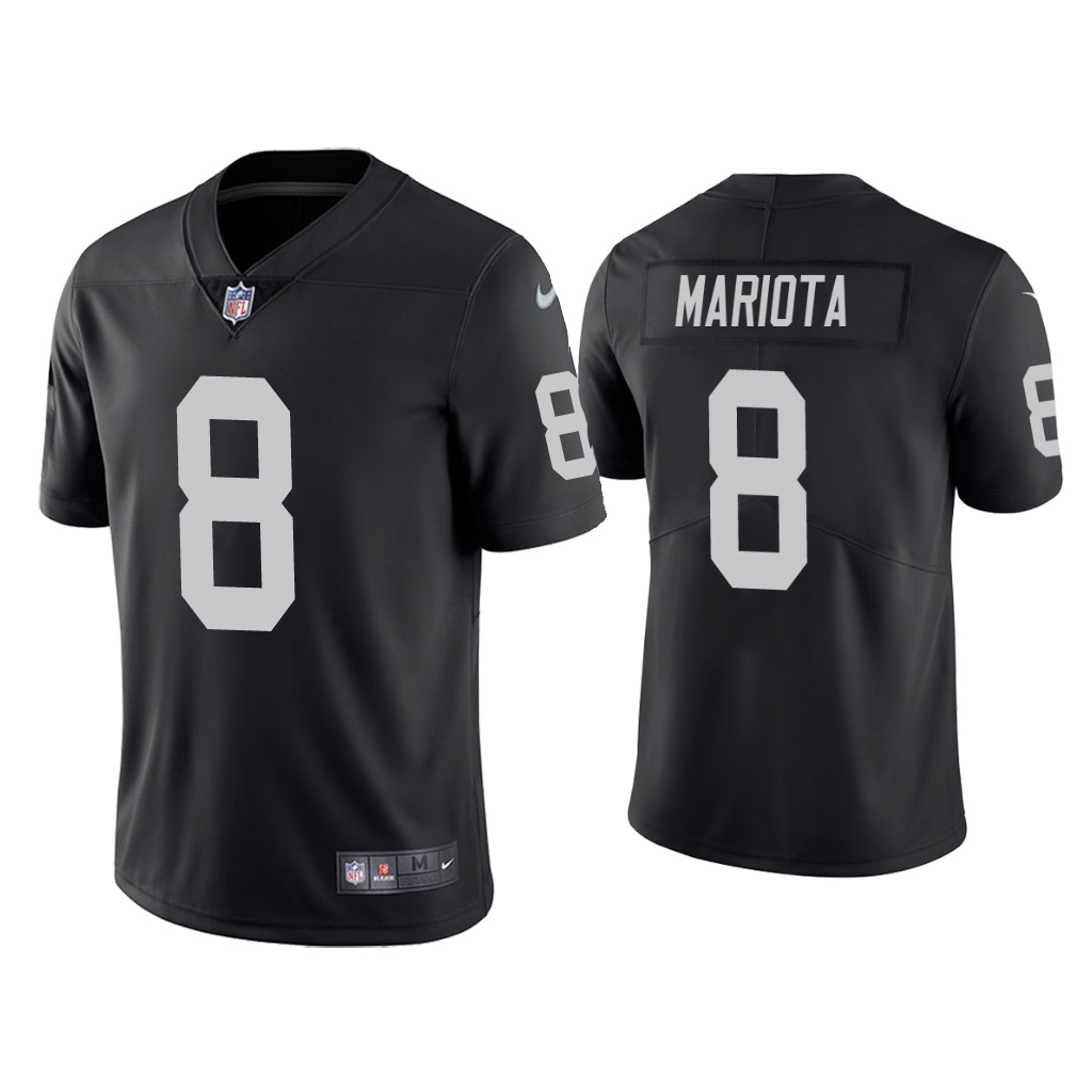 Men's Oakland Raiders #8 Marcus Mariota 2020 Black Vapor Untouchable Limited Stitched Jersey