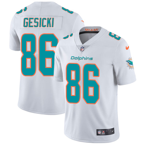 Men's Miami Dolphins #86 Mike Gesicki White Vapor Untouchable NFL Limited Stitched Jersey