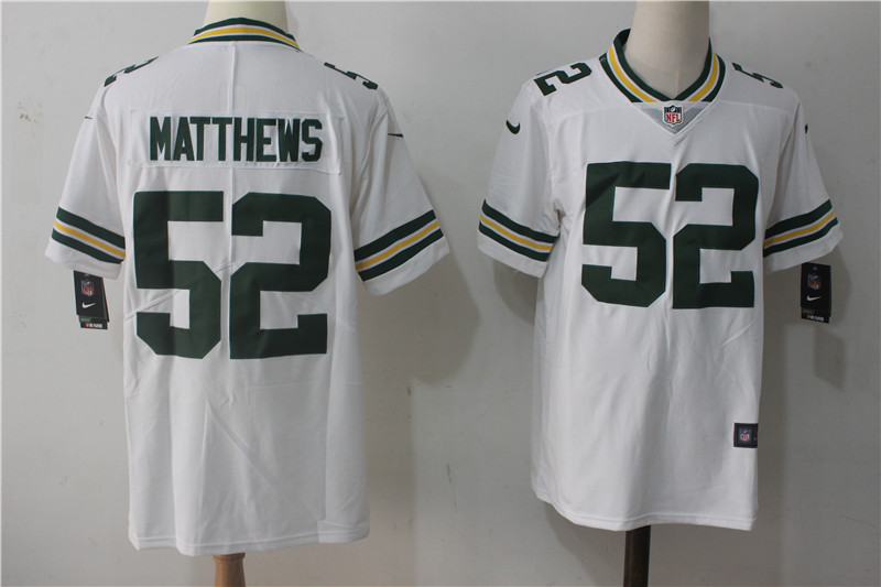 Men's Nike Green Bay Packers #52 Clay Matthews White Stitched NFL Vapor Untouchable Limited Jersey