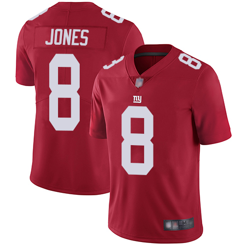 Men's New York Giants #8 Daniel Jones Red Vapor Untouchable Limited Stitched NFL Jersey