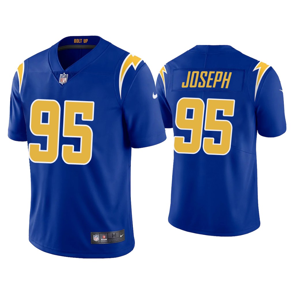 Men's Los Angeles Chargers #95 Linval Joseph 2020 Royal Vapor Untouchable Limited Stitched Jersey