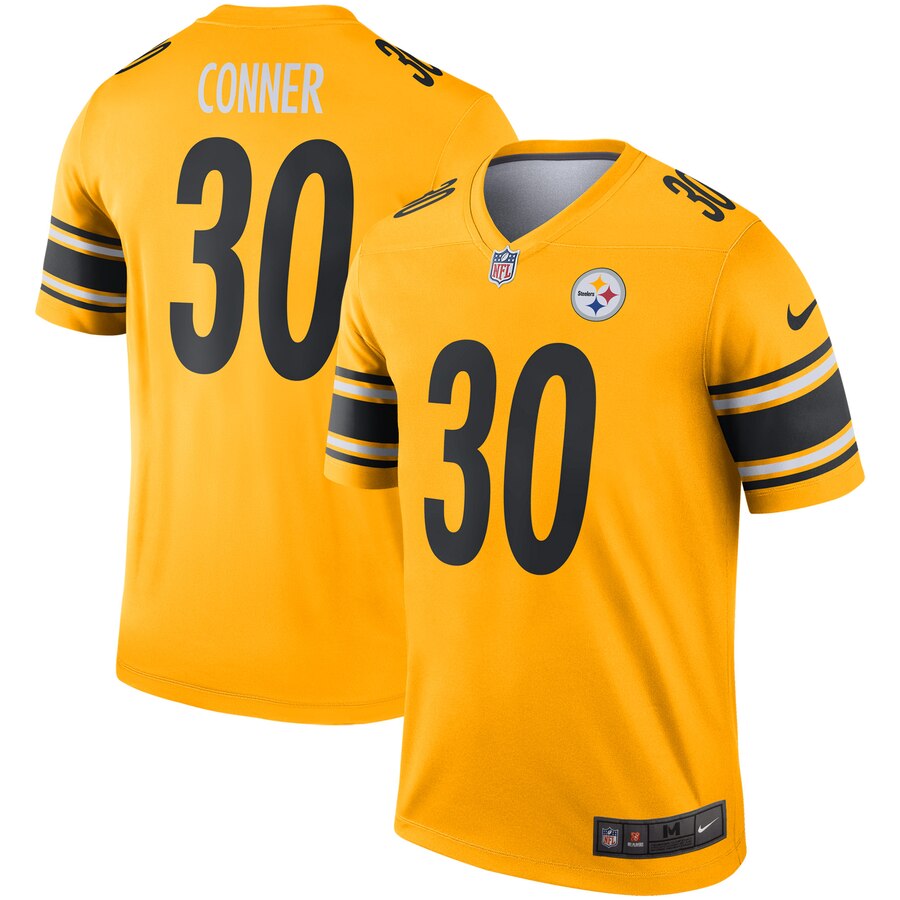 Men's Pittsburgh Steelers #30 James Conner 2019 Gold Inverted Legend Jersey