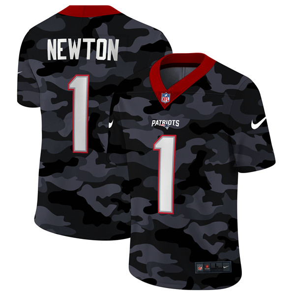 Men's New England Patriots #1 Cam Newton 2020 Camo Limited Stitched NFL Jersey