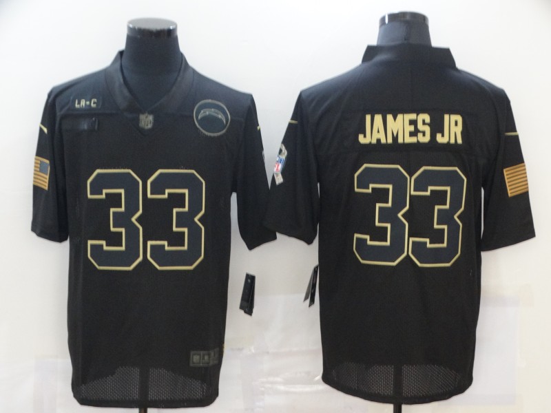 Men's Los Angeles Chargers #33 Derwin James JR 2020 Black Salute To Service Limited Stitched NFL Jersey