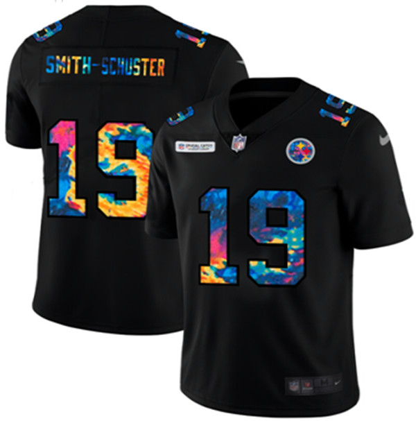 Men's Pittsburgh Steelers #19 JuJu Smith-Schuster 2020 Black Crucial Catch Limited Stitched NFL Jersey