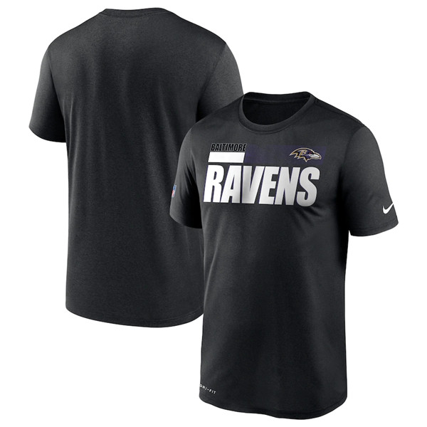 Men's Baltimore Ravens 2020 Black Sideline Impact Legend Performance NFL T-Shirt