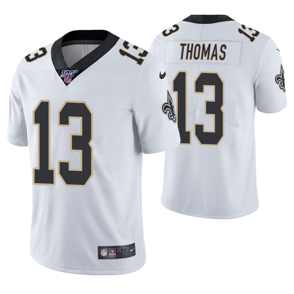 Men’s New Orleans Saints 100th #13 Michael Thomas White Vapor Untouchable Limited Stitched NFL Jersey