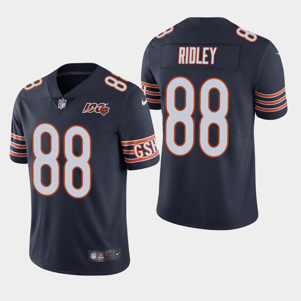 Men's Chicago Bears #88 Riley Ridley Navy 2019 100th Season Limited Stitched NFL Jersey