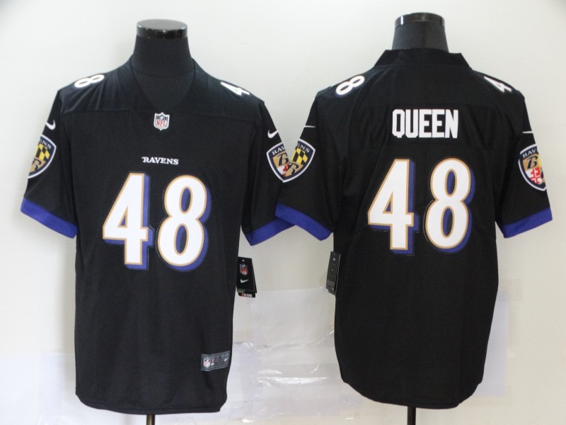 Men's Baltimore Ravens #48 Patrick Queen Black Vapor Untouchable Limited NFL Jersey