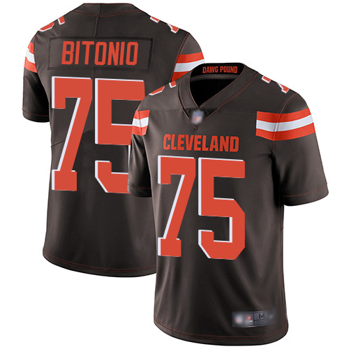 Men's Cleveland Browns #75 Joel Bitonio Brown Vapor Untouchable Limited Stitched NFL Jersey