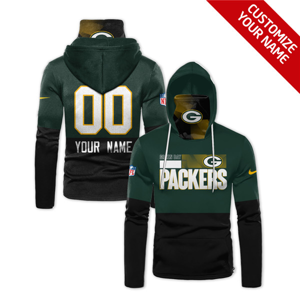 Men's Green Bay Packers Customize Stitched Hoodies Mask 2020
