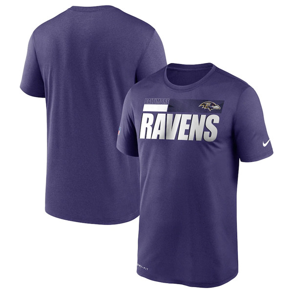 Men's Baltimore Ravens 2020 Purple Sideline Impact Legend Performance NFL T-Shirt