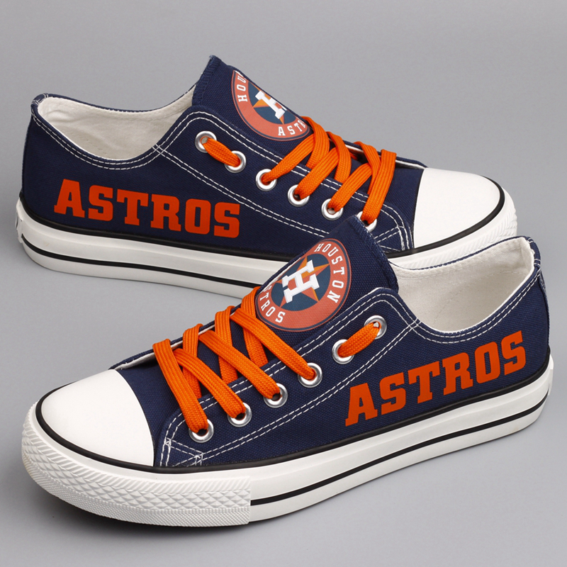 Women and Youth MLB Houston Astros Repeat Print Low Top Sneakers 004