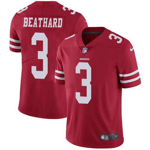 Men's San Francisco 49ers #3 C.J. Beathard Red Vapor Untouchable Limited Stitched NFL Jersey