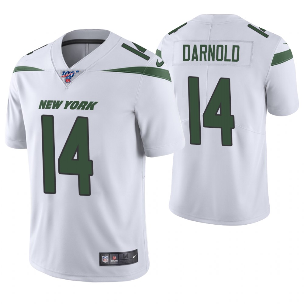 Men's New York Jets #14 Sam Darnold White 2019 100th Season Vapor Untouchable Limited Stitched NFL Jersey