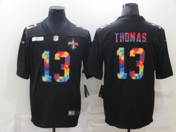 Men's New Orleans Saints #13 Michael Thomas 2020 Black Crucial Catch Limited Stitched NFL Jersey